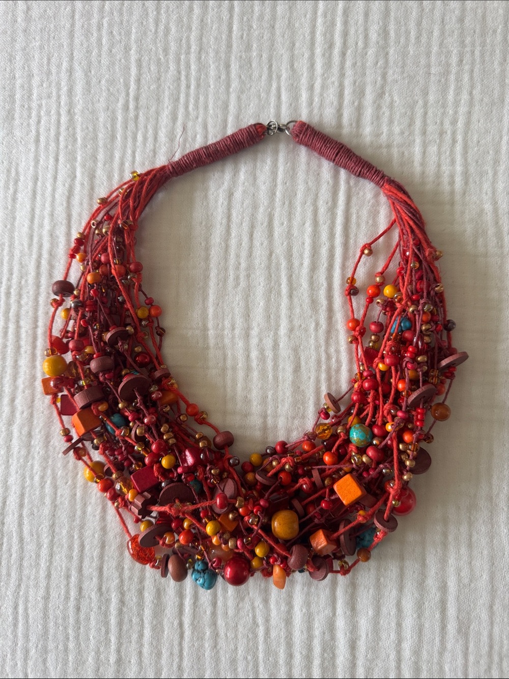 Multi-Strand, Multi-Color Bead Statement Necklace. New